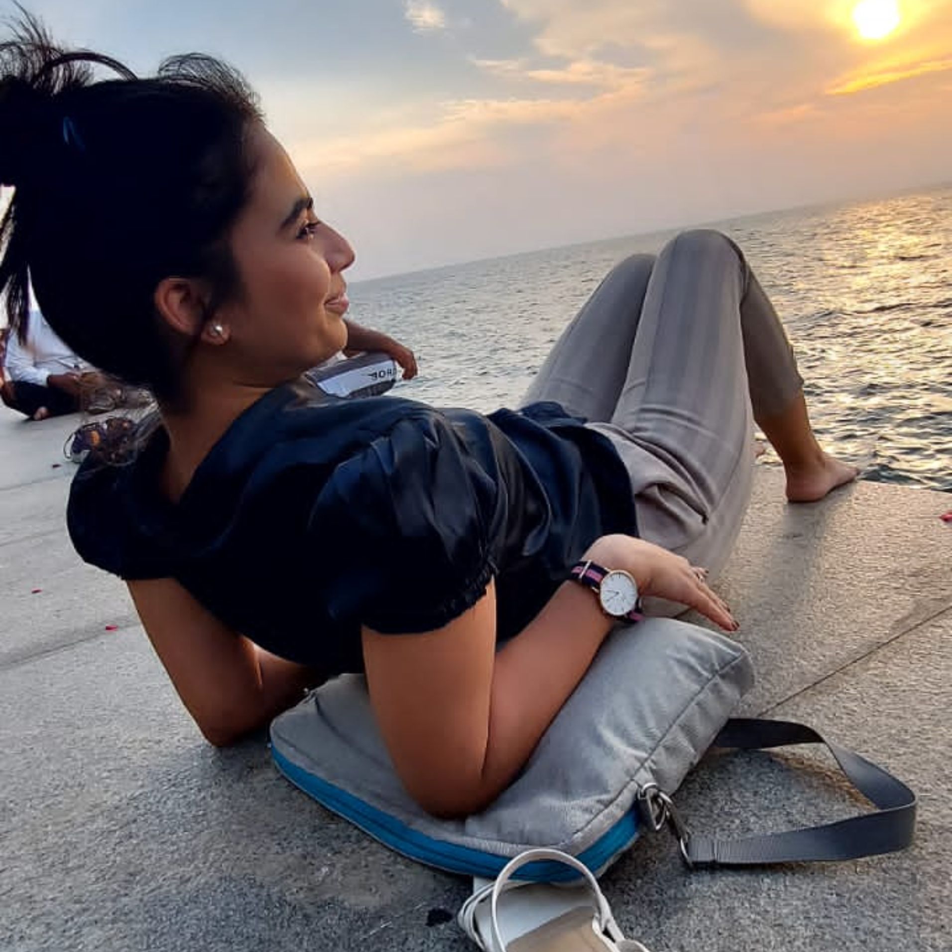 chilling by the beach